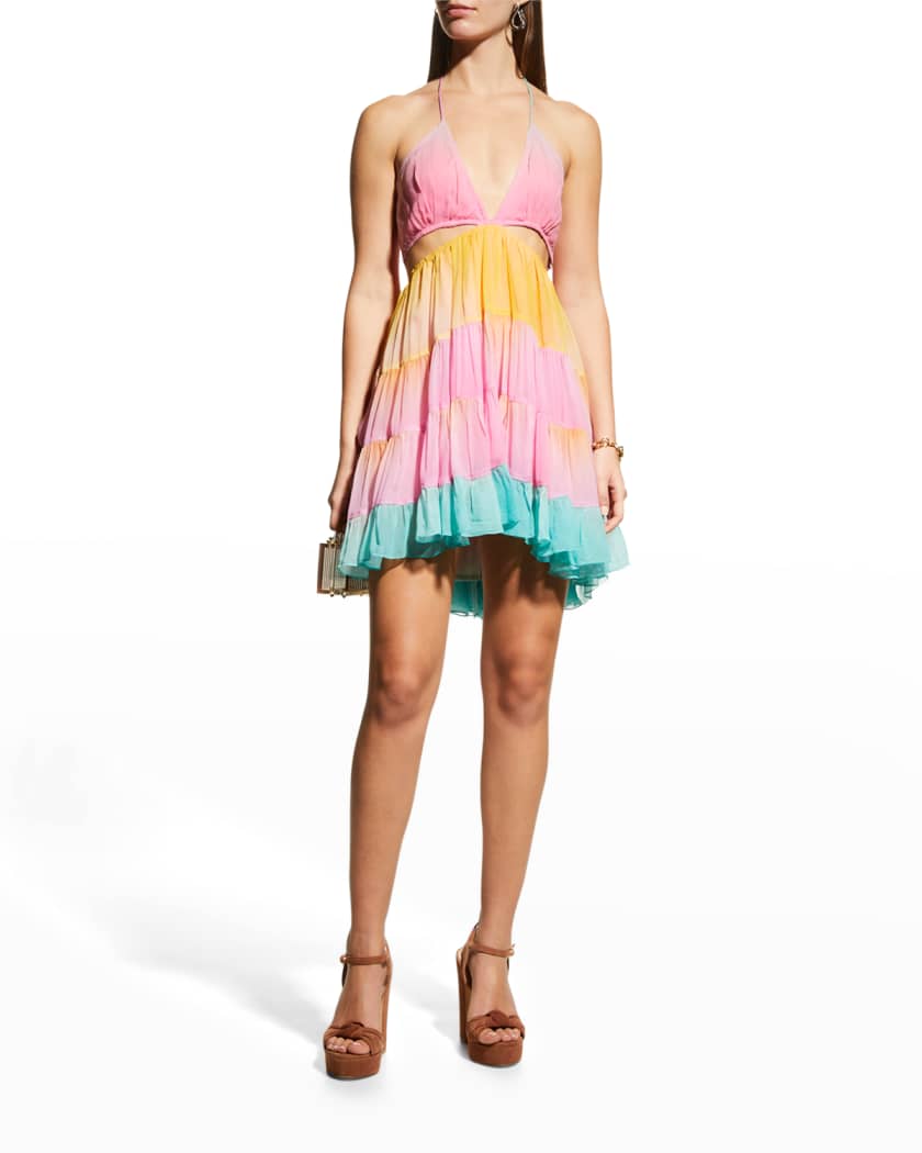 ROCOCO SAND Tiered Pastel Mini Dress ...