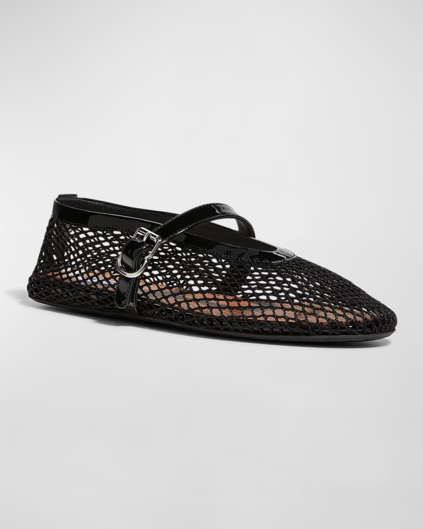 Mesh Mary Jane Ballerina Flats