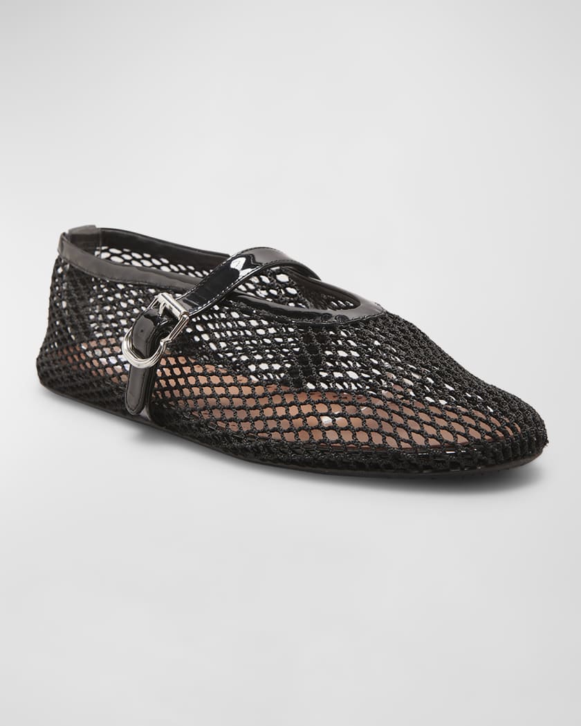 Mesh Mary Jane Ballerina Flats