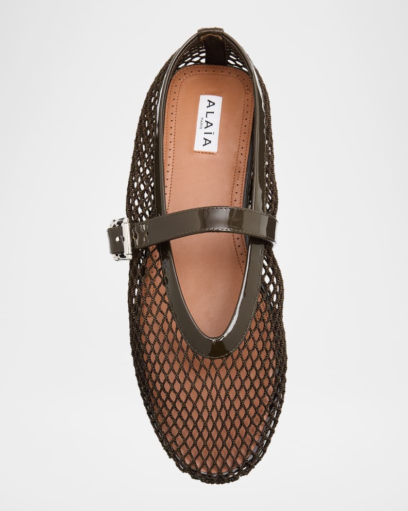 Mesh Mary Jane Ballerina Flats
