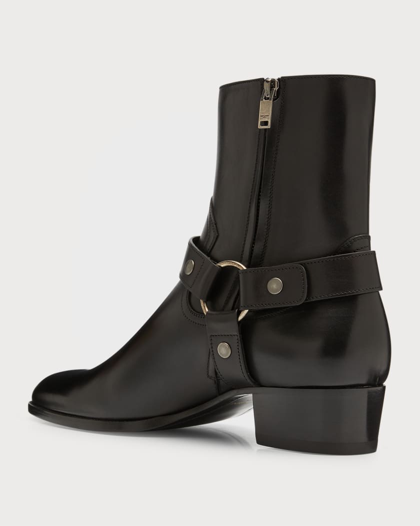 Saint Laurent Men's Wyatt 40 Harness Biker Boots | Neiman Marcus