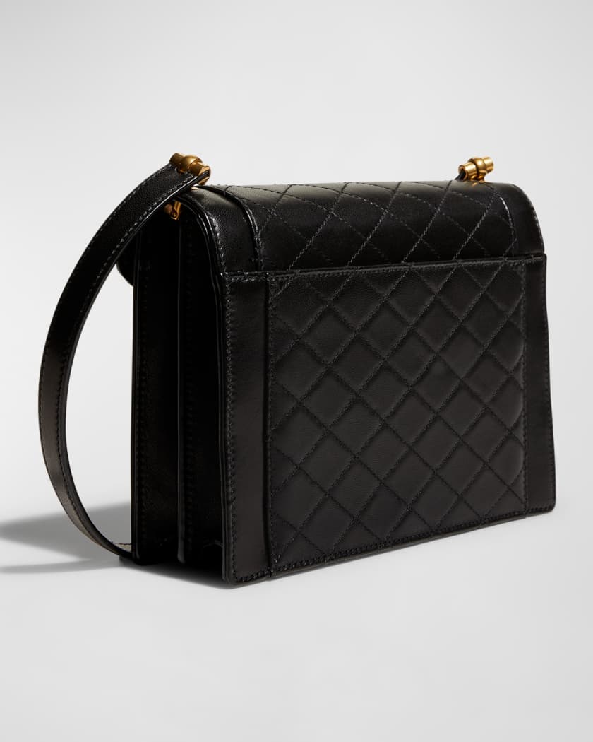 Gaby Small Quilted Leather Shoulder Bag in White - Saint Laurent