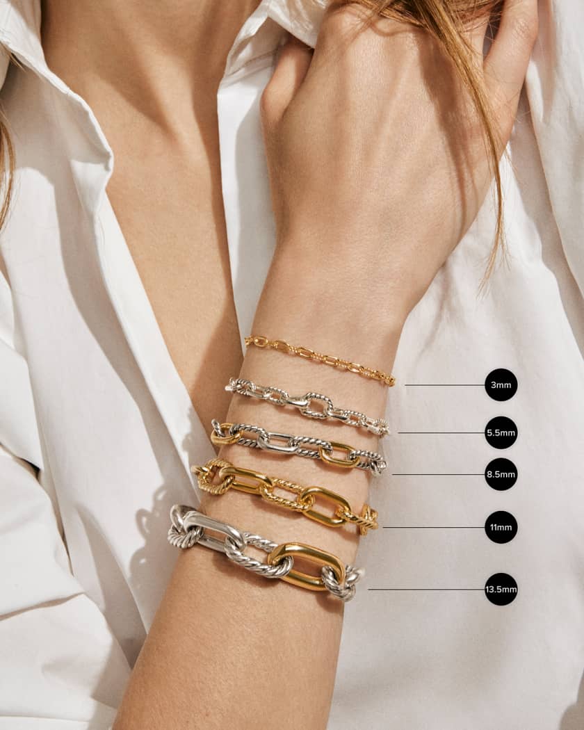 David Yurman DY Madison Chain Bracelet in Silver with 18K Gold 8.5mm Neiman Marcus
