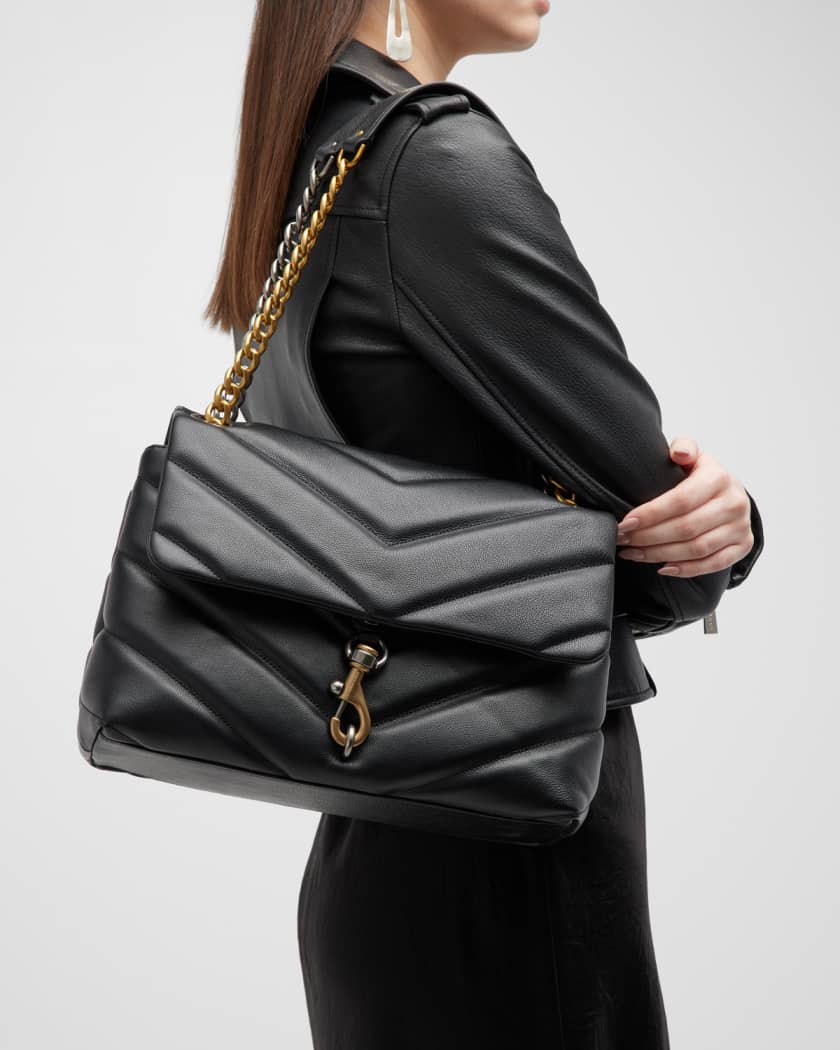 REBECCA MINKOFF Edie Chevron Quilted Leather Shoulder Bag