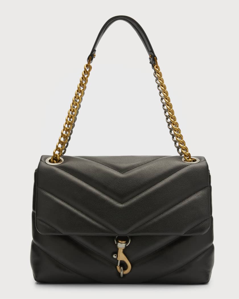 Edie Maxi Chevron-Quilted Leather Tote Bag