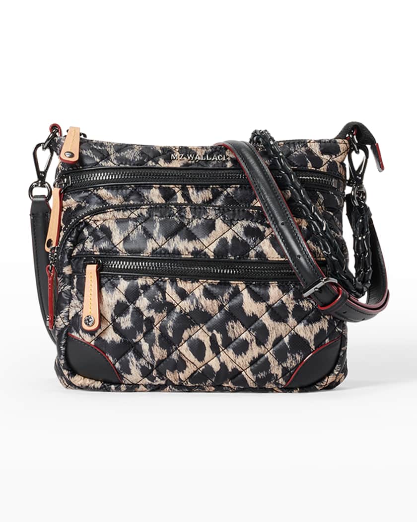 Brown Leopard Print Cross Body Zip Bag Messenger Ladies Bag Handbag