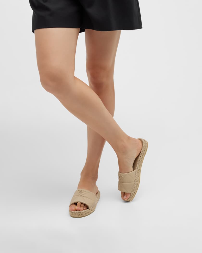 prada flat quilted leather espadrilles