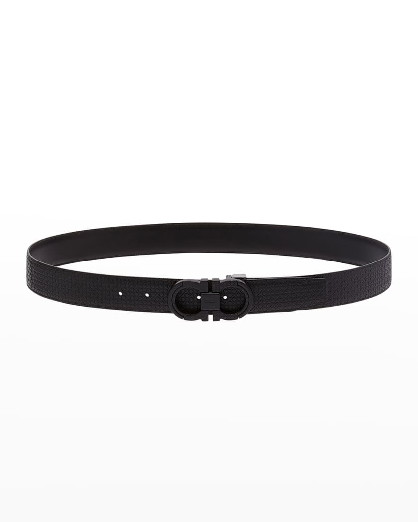 Ferragamo Men's Reversible Adjustable Leather Gancini Belt