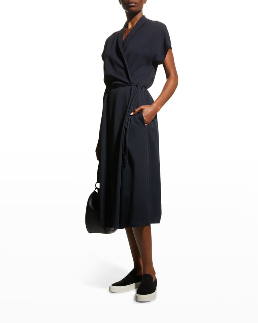 Max Mara Leisure Benaco Short-Sleeve Wrap Dress | Neiman Marcus
