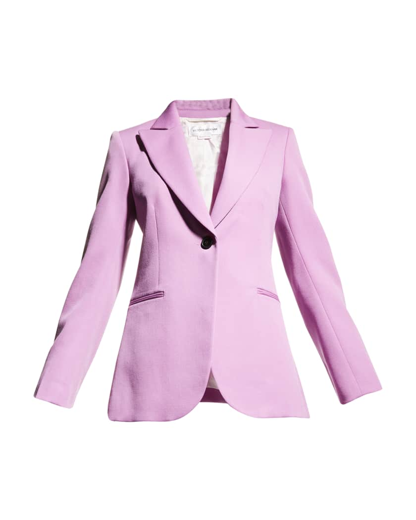 Victoria Beckham notched-lapels single-breasted blazer - Purple