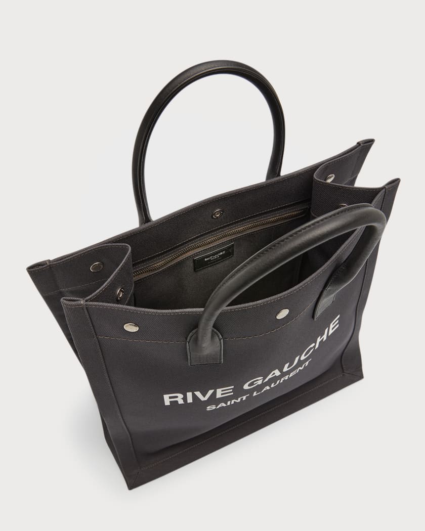 Rive Gauche Leather Tote Bag in Black - Saint Laurent