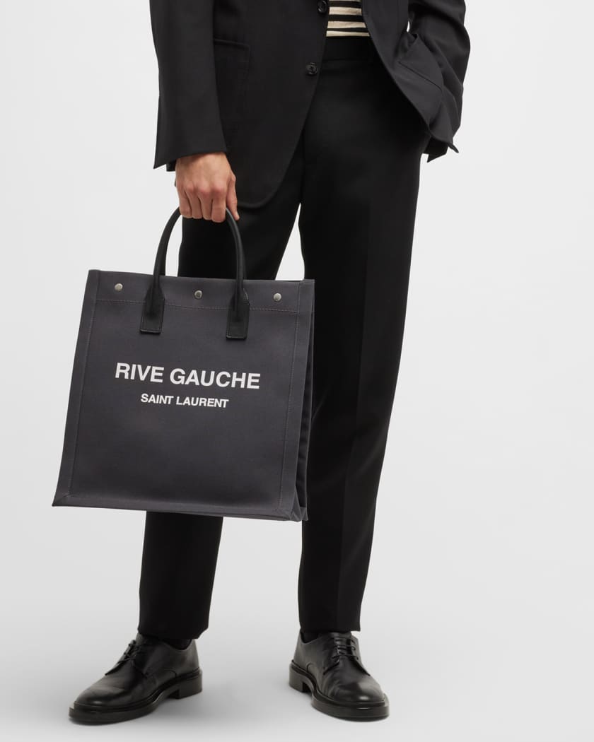 rive gauche north/south tote bag in felt and leather