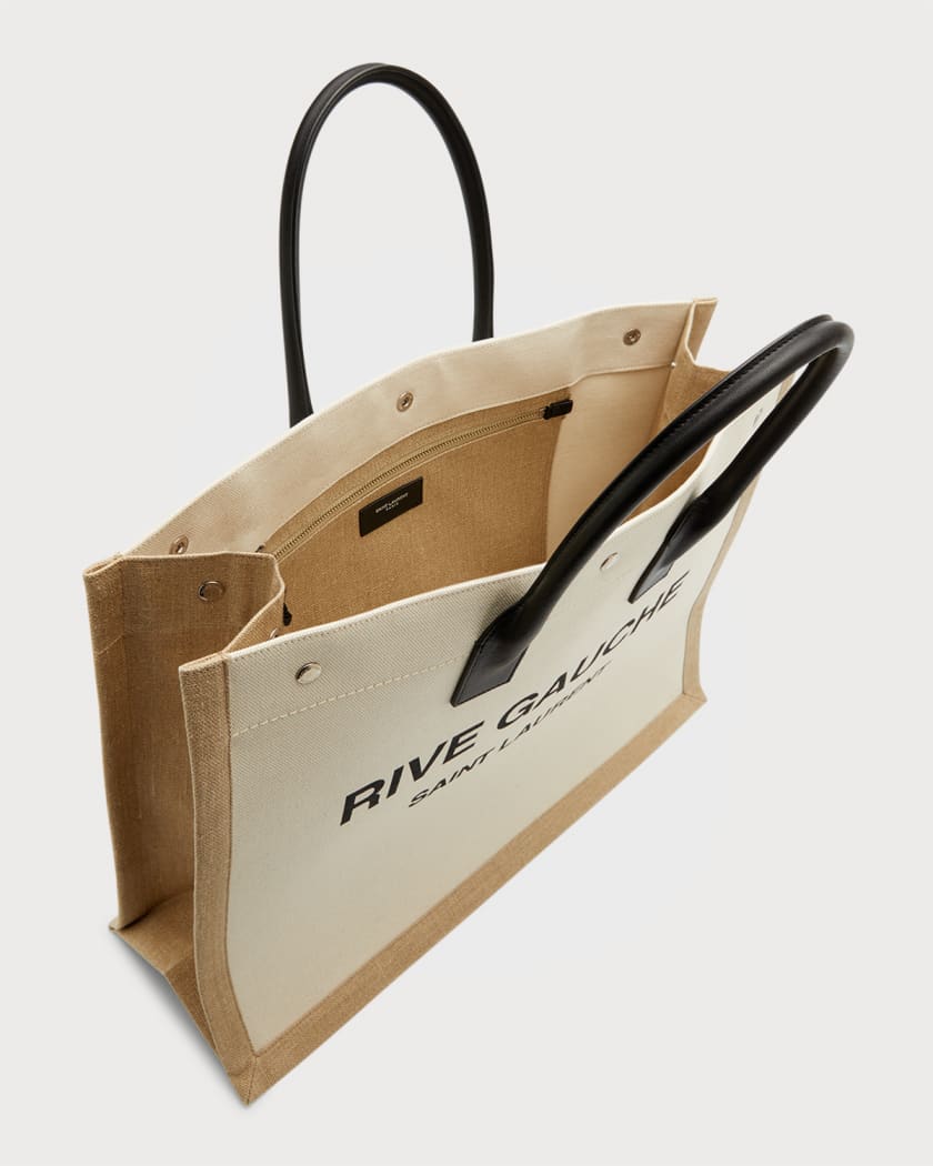 Men's Rive Gauche N/s Canvas Tote Bag by Saint Laurent
