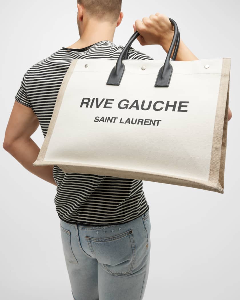 Saint Laurent Rive Gauche Canvas Tote Bag | Harrods US