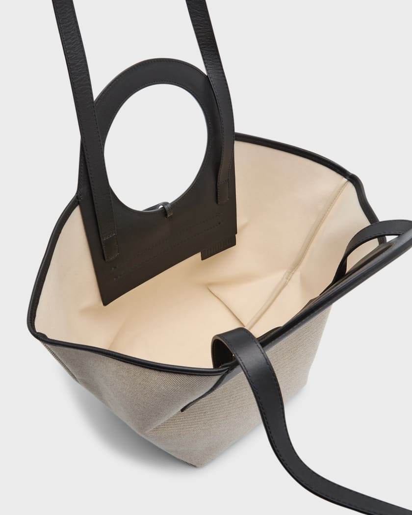The Row - Natural & Black Canvas Small Park Tote