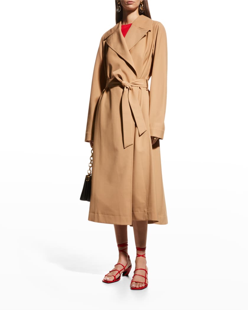 Twill long trench coat Clearance