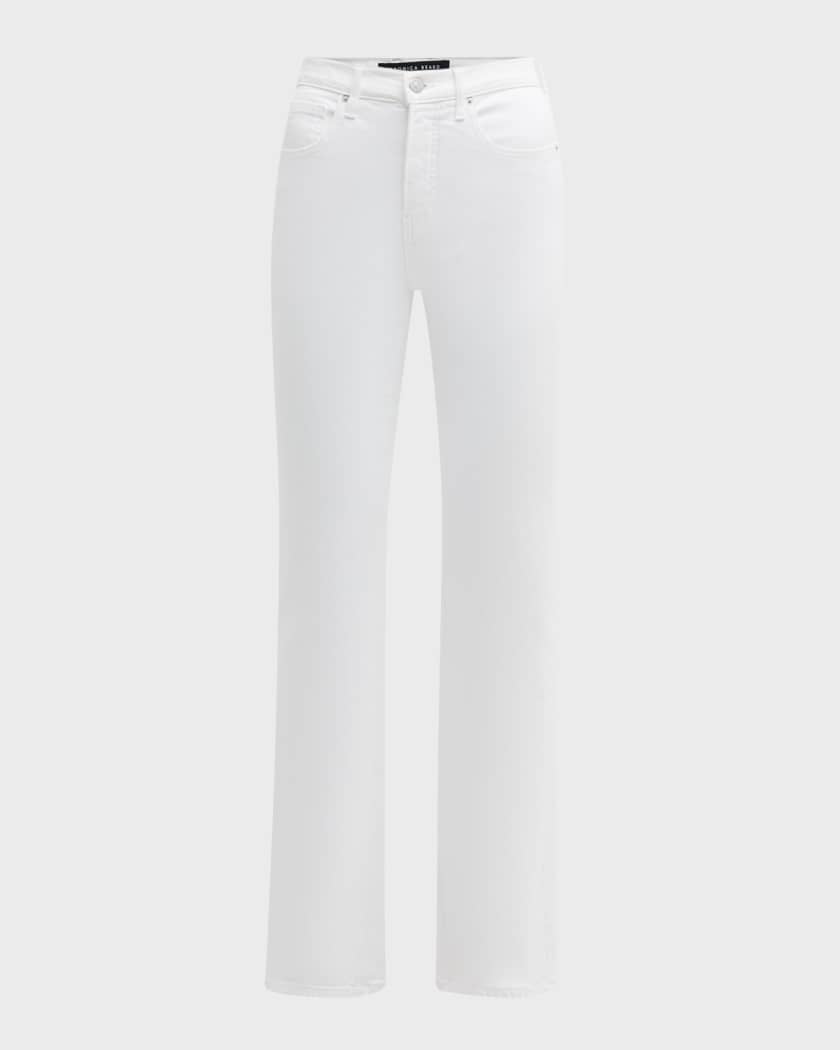Metietila Women's White Bell Bottom Jeans Ripped High Rise Flare