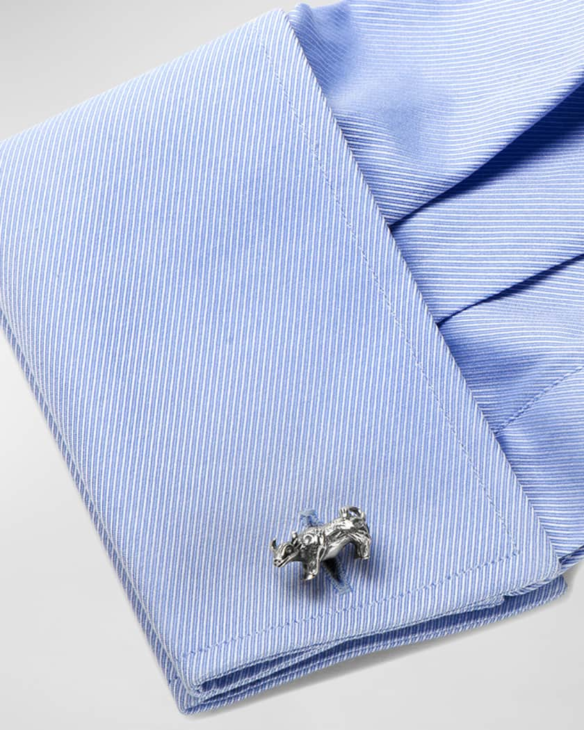 Mens sterling silver fold cufflinks