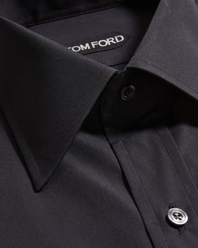 GUCCI Tom Ford Era Black Button Down Dress Shirt Long Sleeve