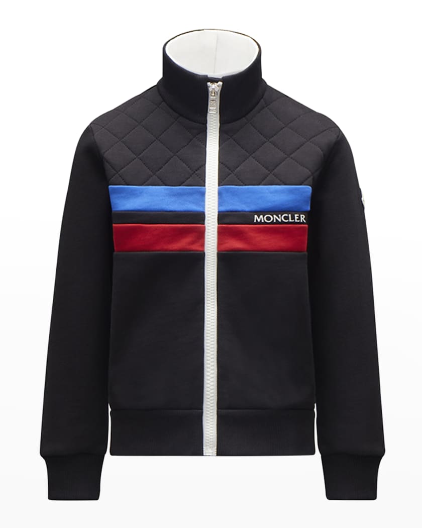 Striped Chest Zip-Up Jacket | Neiman Marcus