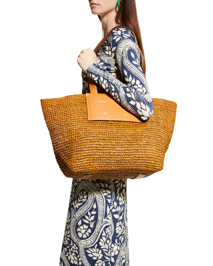 Large raffia new arrivals tote