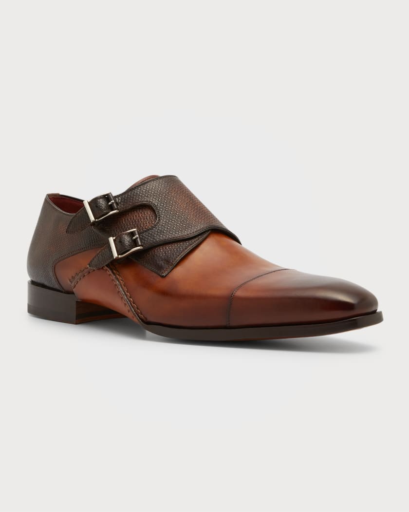 Magnanni double top monk strap