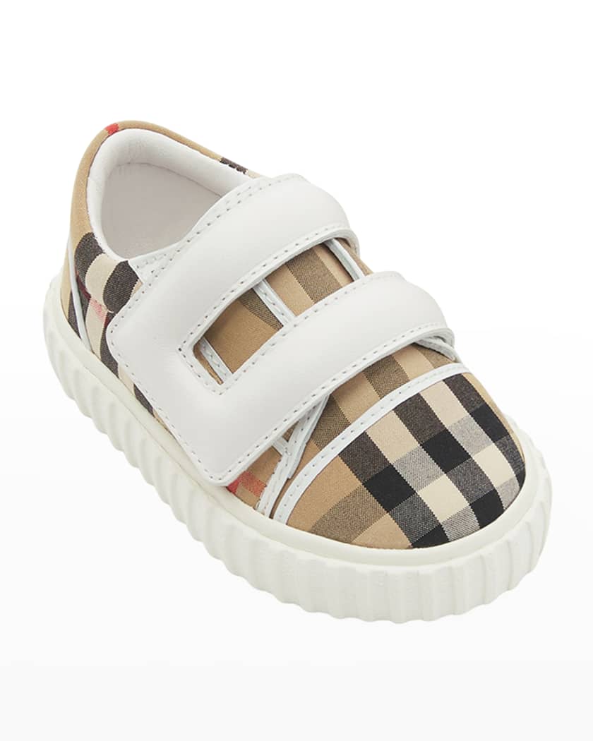 Burberry Kid's Mark Vintage Check Canvas Sneakers, Baby | Neiman Marcus