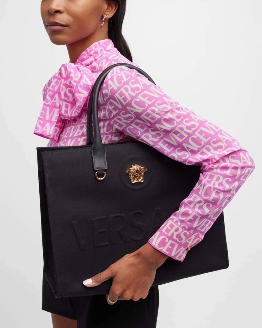 Women's Canvas 'la Medusa' Small Tote Bag by Versace