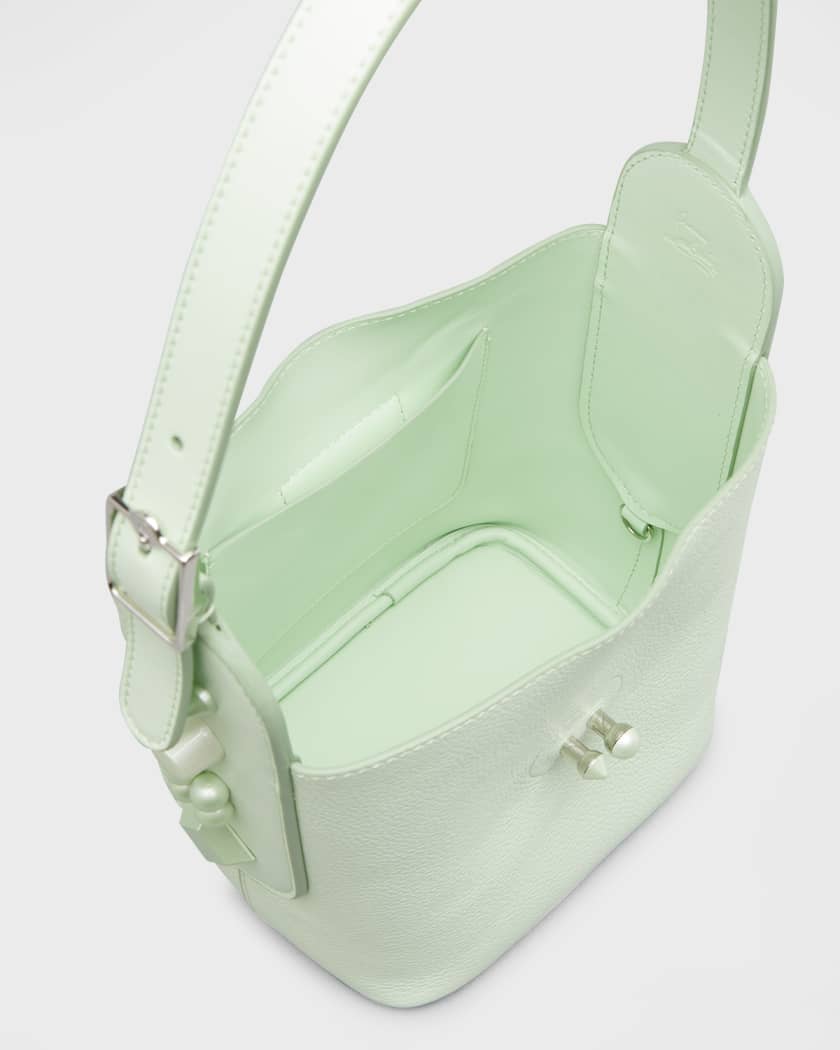 White Carasky mini leather shoulder bag, Christian Louboutin