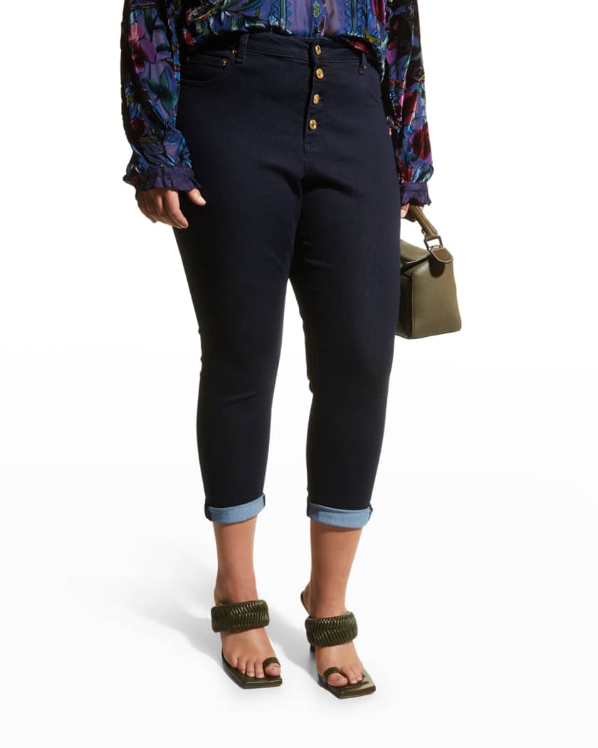 Michael Michael Kors Plus Size Izzy Roll Hem Skinny Denim Jeans Neiman Marcus