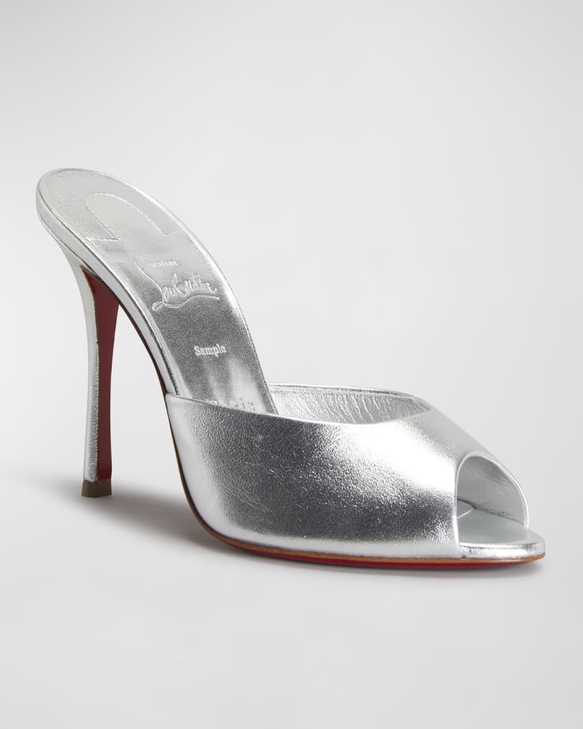 Red Bottom Stiletto Heel Shoes, Silver Heels Red Bottoms