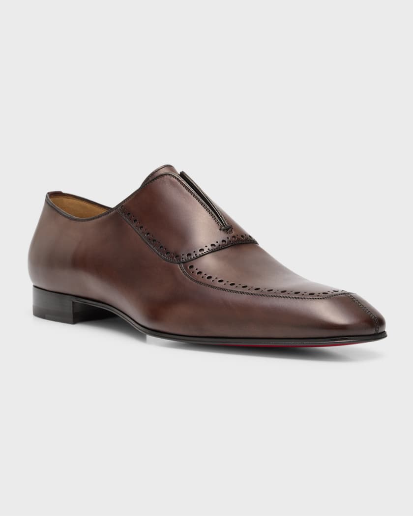 Louboutin mens brown shoes clearance