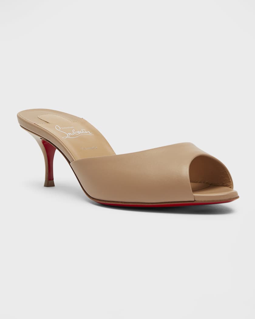 Shop Christian Louboutin Me Dolly 55MM Leather Kitten Heel Sandals
