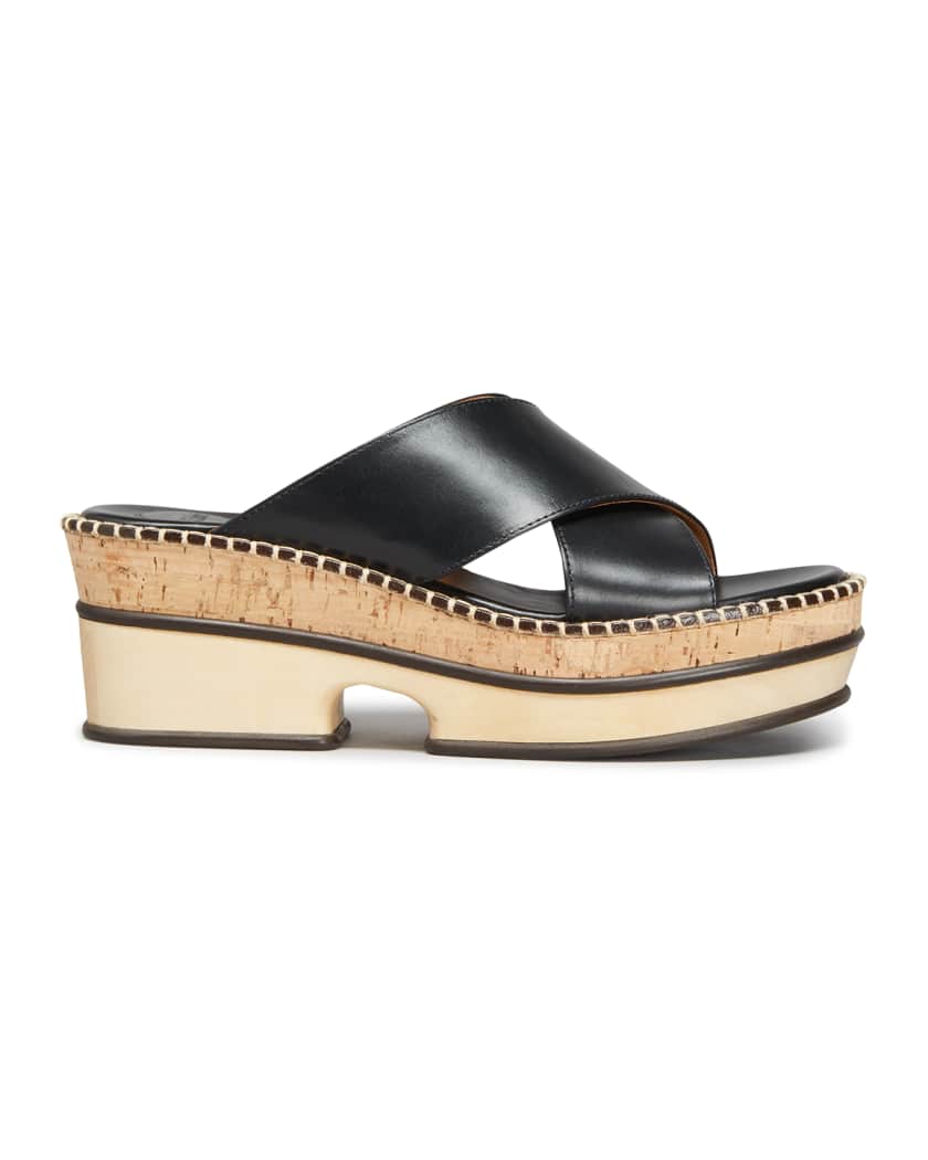 Chloe Laia Crisscross Leather Platform Sandals Neiman Marcus