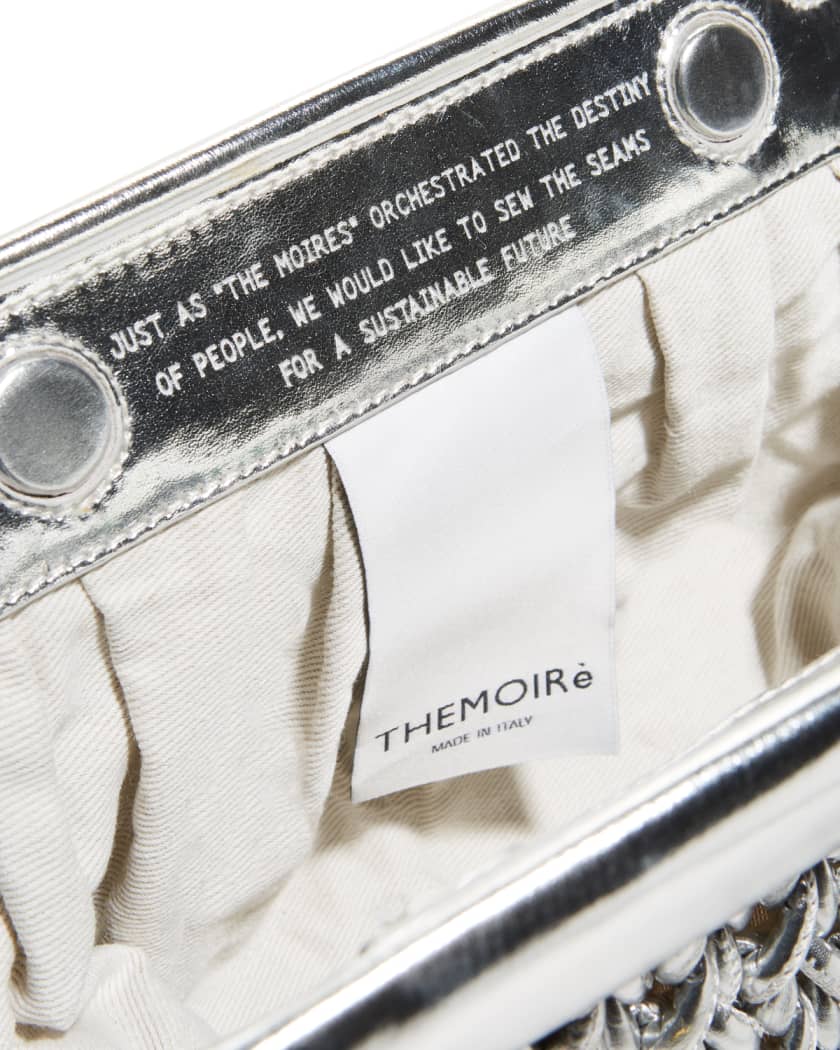 THEMOIRE Bios Knit Laminated Vegan Leather Clutch Bag
