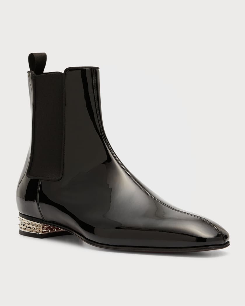 Christian Louboutin Jesse Metal Toe Leather Chelsea Boots in Black for Men