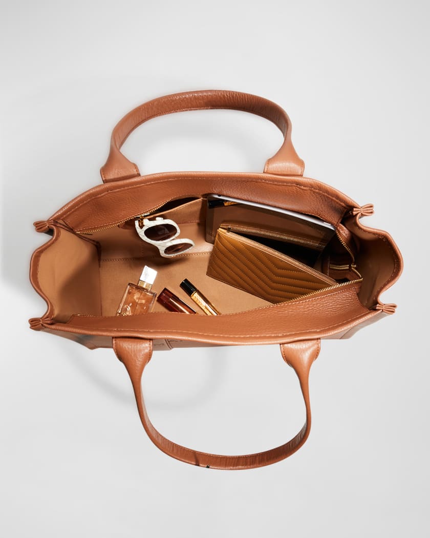 The Small Leather Tote Bag in Brown - Marc Jacobs