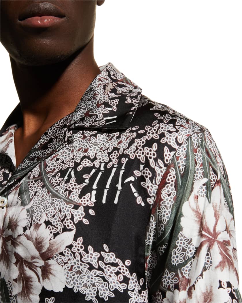 Amiri Men's Hibiscus Tiki Bowling Shirt | Neiman Marcus