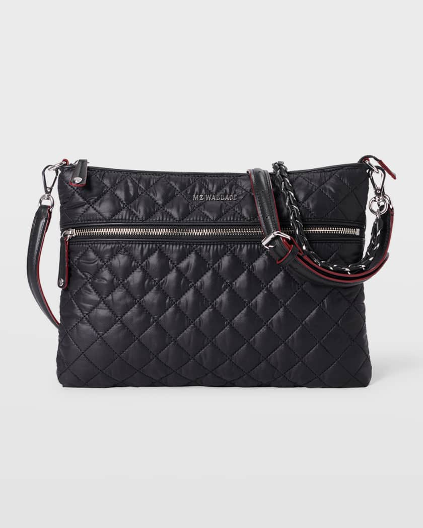 MZ Wallace Crosby Micro Quilted Nylon Crossbody Bag Black