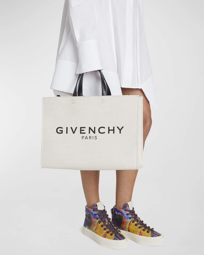 G Tote Medium Coated Canvas Tote Bag in Purple - Givenchy