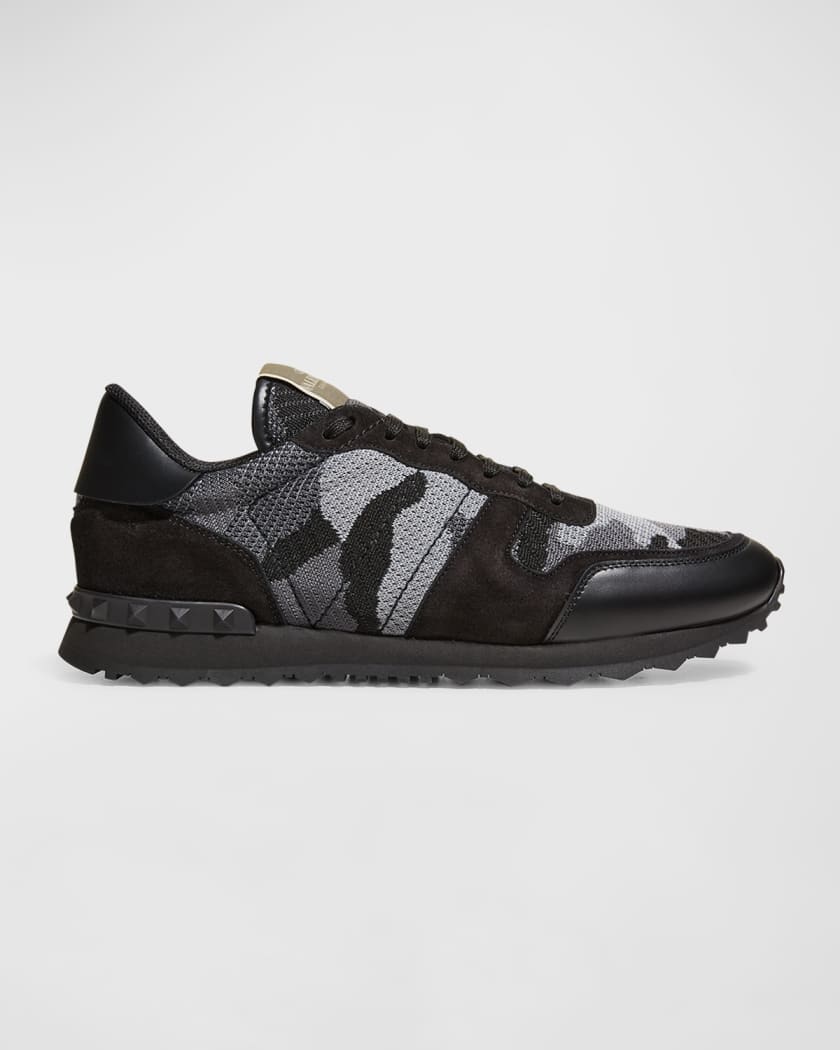 Valentino Men's Camouflage Knit Low-Top Sneakers | Neiman Marcus