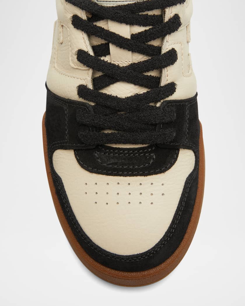Fendi Men's Match Leather FF-Logo Low-Top Sneakers | Neiman Marcus