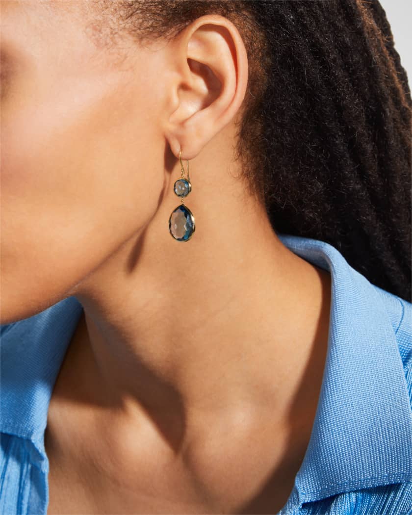 Snowman Teardrop Earrings in 18K Gold
