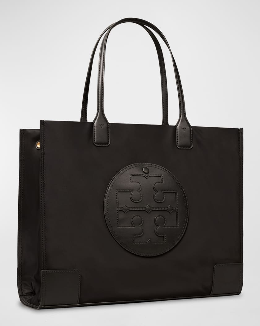 Tory Burch Black Leather and Canvas Ella Tote Tory Burch