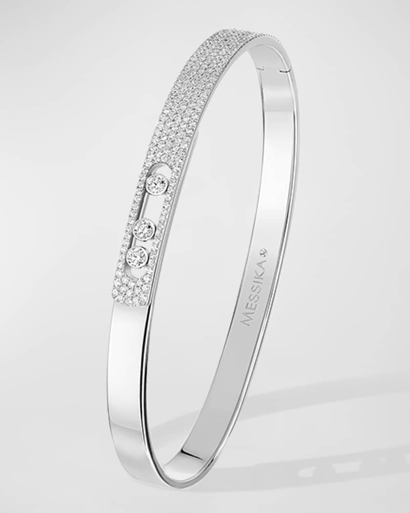 Cartier Love 18K White Gold Diamond Pave Bangle Bracelet