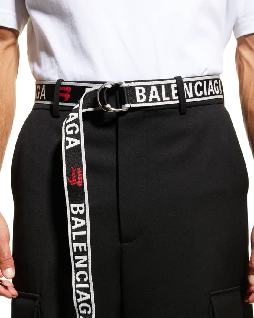 Men's Webbed Logo D-Ring Belt