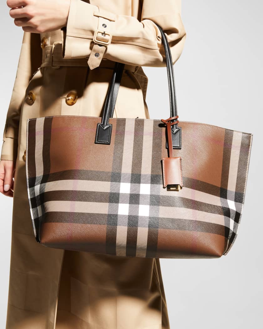 Burberry Check E-Canvas Tote Bag