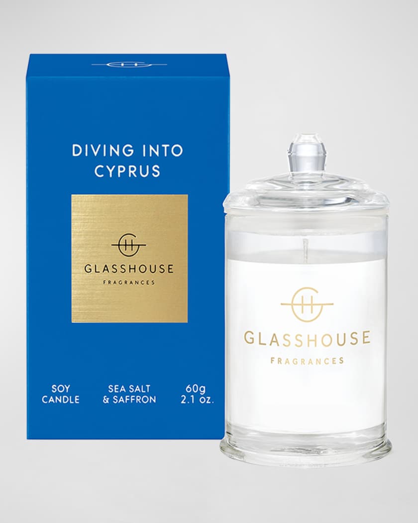 GLASSHOUSE FRAGRANCES 2.1 oz. Diving Into Cyprus Candle | Neiman Marcus
