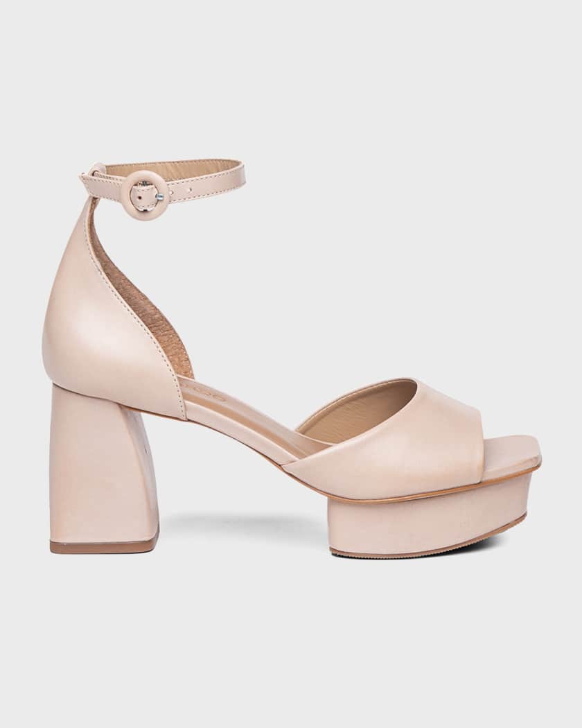 Bernardo Raleigh Leather Ankle Strap Platform Sandals Neiman Marcus