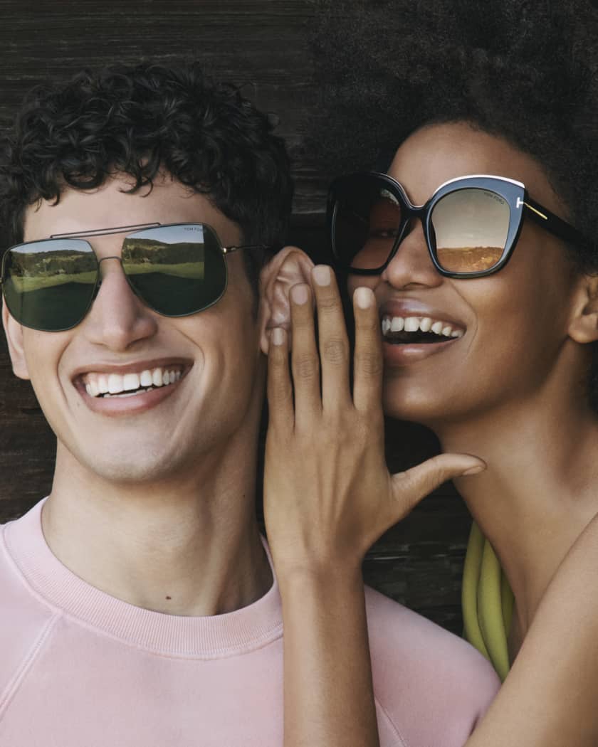 TOM FORD Men's Liam T-Logo Square Metal Sunglasses | Neiman Marcus